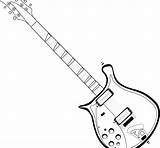 Guitar Electric Coloring Outline Drawing Pages Printable Getcolorings Getdrawings sketch template