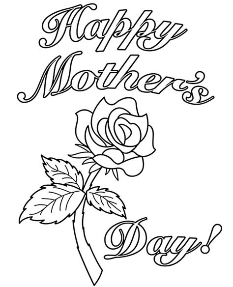 print happy mothers day card  coloring