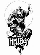 Hellboy sketch template
