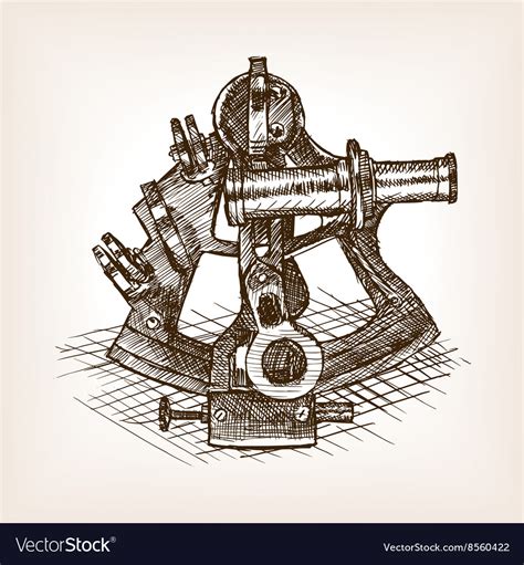 sextant sketch style royalty free vector image