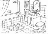 Coloring Bathroom sketch template