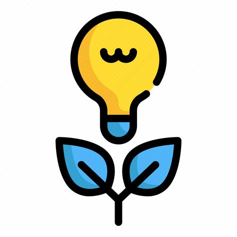 bulb knowledge plant idea light education icon