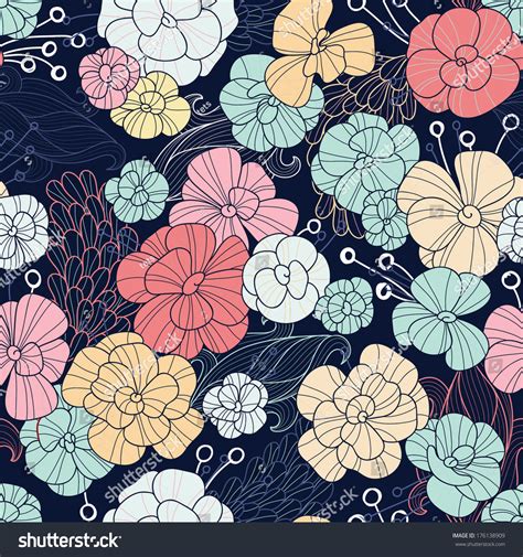seamless floral pattern stock vector illustration  shutterstock