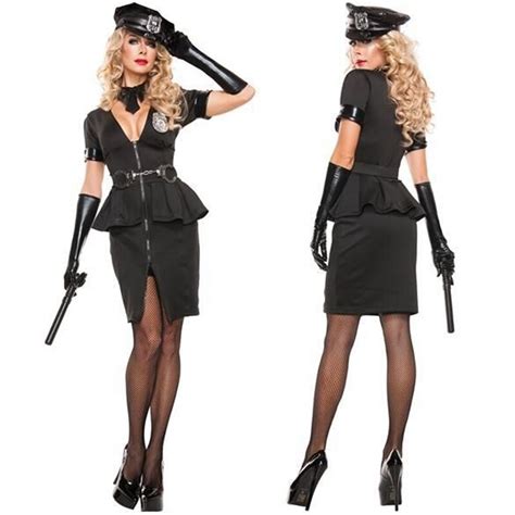 2018 new women sexy black police officer costume