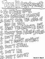 Commandments Ten sketch template