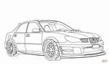 Subaru Wrx Sti Coloring Impreza Pages Drawing Car Template Sketch Printable Cars Race Kids Paper Main sketch template