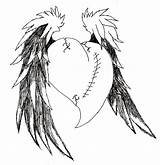 Heart Broken Wings Drawings Emo Drawing Hearts Coloring Pages Bleeding Pencil Fire Tattoo Draw Cat Cliparts Getcolorings Clipart Clipartmag Sketches sketch template