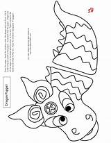 Dragon Puppet Chinese Crafts Activities Year Craft Preschool Kids Paper Puppets Template Head Make Pages Bag Templates Dragons Library Letter sketch template