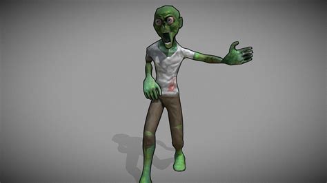 low poly zombie game animation download free 3d model by jerome