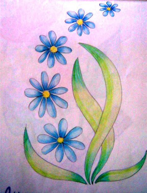 easy drawings  flowers  colour