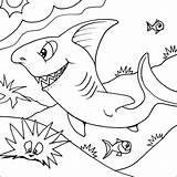 Coloring Shark Pages Cartoon Print Fish Sharks Kids Printable Colouring Cute Sheets Children Dinosaur Preschool Sea 색칠 Nursery Cat Coloringkids sketch template