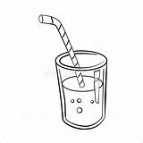Straw Cup Vettore Disegnato Linea Lijn Glas Getrokken sketch template
