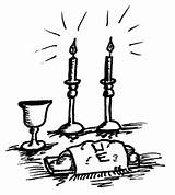 Shabbat Candles Havdalah Inspiration Sabbath sketch template