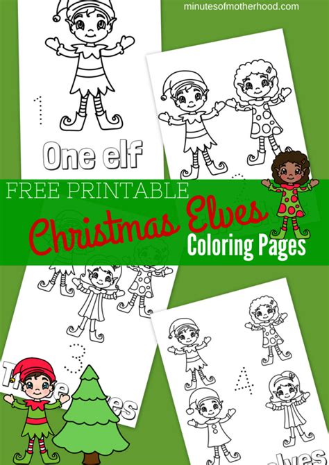 printable christmas elves coloring pages miniature masterminds