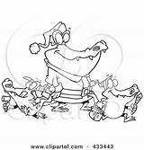 Gator Alligator Clipart Elves Santa Coloring Illustration Line Little Toonaday Royalty Rf Ron Leishman 2021 sketch template