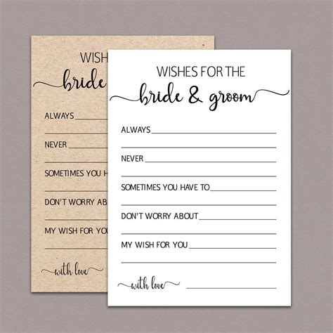 template wishes   bride  groom  printable printable