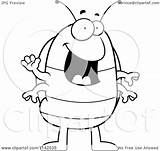 Pillbug Waving Clipart Cartoon Coloring Outlined Vector Thoman Cory Bug Drawing Pill Getdrawings Royalty sketch template