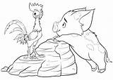 Moana Coloring Pages Hei Maui Kids Disney Pua Para Printable Dibujos Colorear Heihei Vaiana Fiti Print Te Colouring Color Pig sketch template