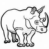 Rhino Rhinoceros Badak Mammals Putih Hitam Nashorn Pluspng Hewan Lineart Frankes Awan Tetesan Pinclipart Clipground Gergedan sketch template