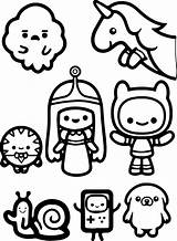 Coloring Pages Finn Adventure Time Chibi Jack Characters Jake Cartoon Printable Child Cute Marceline Kids Choose Board Network sketch template