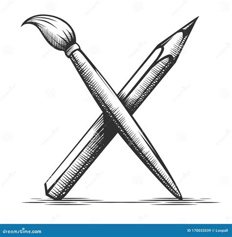 brush  pencil artist tools  drawing art symbol vector