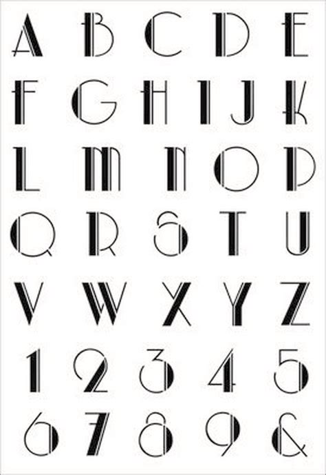 art deco fonts letter alphabet