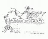 Goose Mother Coloring Rhymes Nursery Pages Printable sketch template