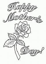 Coloring Pages Happy Mother Mothers Printable Card Greeting sketch template