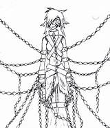 Chained Drawing Girl Getdrawings sketch template