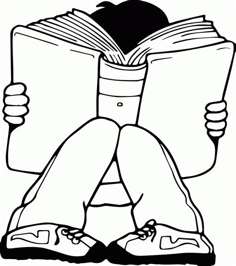 reading book coloring page