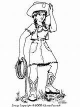 Cowgirl Coloring Pages Printable Color Girl Print Getcolorings sketch template