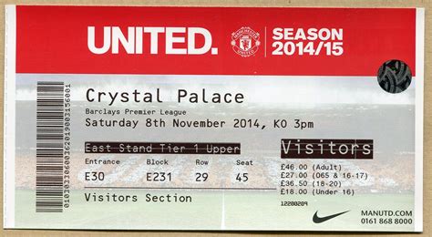 man utd  palace ticket  manchester united  crystal flickr