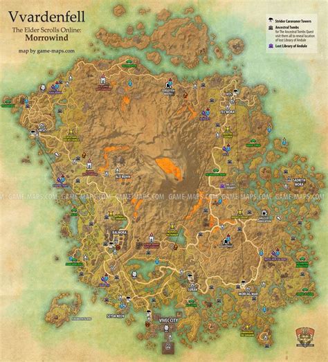Vvardenfell Zone Map For The Elder Scrolls Online