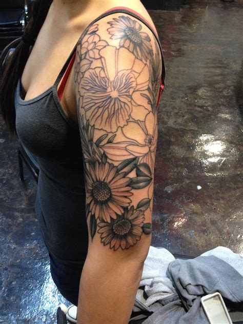 pin  wildflower tatoo  sleeve idea