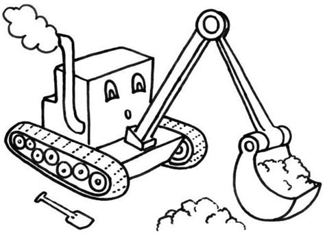 coloring pages cartoon  digger tractor coloring page