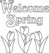 Spring Coloring Pages Welcome Printable Color Sheets Disney Print Flowers First sketch template