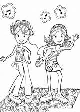 Coloring Girls Pages Dancing Kids Colouring Groovy Girl Dance sketch template