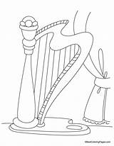 Harp Coloring Template Drawing Irish Getdrawings Kids Printable Pages Getcolorings Templates Color sketch template