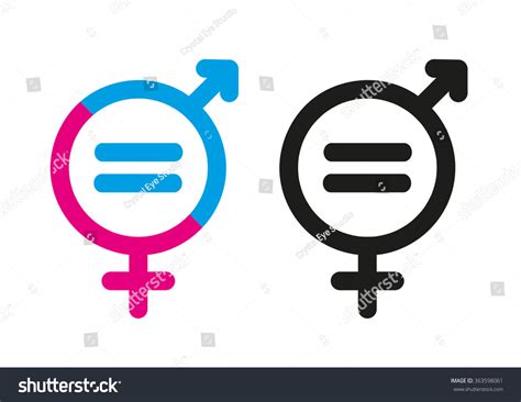 Female Male Symbols Mathematical Equal Sign Stock Vector