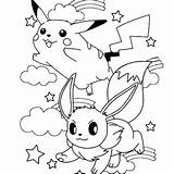 Eevee Pikachu Coloring Pages Umbreon Espeon Printable Getcolorings Print Getdrawings sketch template
