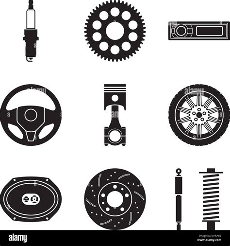 car parts icon set  maintenance service vector illustration stock
