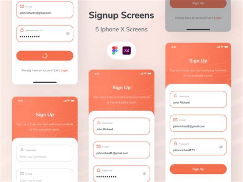 Sign Up Register Screens App Ui Uplabs