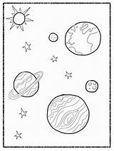 Coloring Solar System Pages Kids Printable Space sketch template