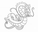 Shenron Dragon Pages Coloring Mega Colouring Bw sketch template
