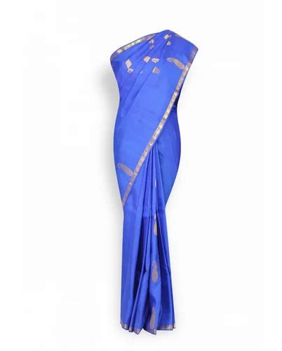 Wedding Wear Royal Blue With Gold Border Pure Kanchipuram Designer