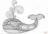 Coloring Zentangle Pages Whale Adults Printable Color Print Drawing sketch template