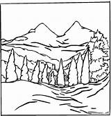 Coloring Pages Landscape Printable Horizon Scenery Templates Winter Adults Landscapes Nature Print Kids Coloring4free Foreground Colouring Painting Background Drawing Detailed sketch template