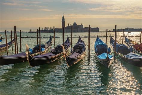 Venice Gondolas On San Marco Square And The Grand Canal