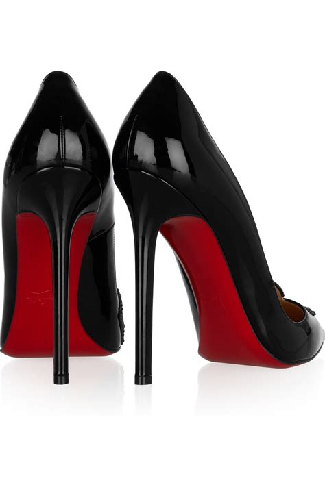 christian louboutin sex 120 patent leather pumps in gray black lyst