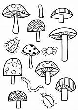 Coloring Pages Cute Mushrooms Garden Jail Mushroom Printable Flower Getcolorings Silas Focus Paul Prison Choose Board Color sketch template